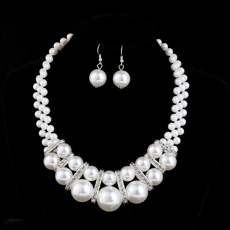 Necklace And Earrings Suite Women's Short All-match Elegant Decorative Collarbone Chain Accessories