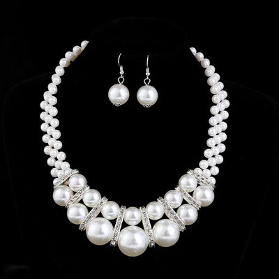 Necklace And Earrings Suite Women's Short All-match Elegant Decorative Collarbone Chain Accessories