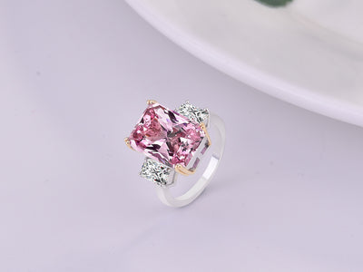 Two-Tone Square Princess Triangle Diamond Ring