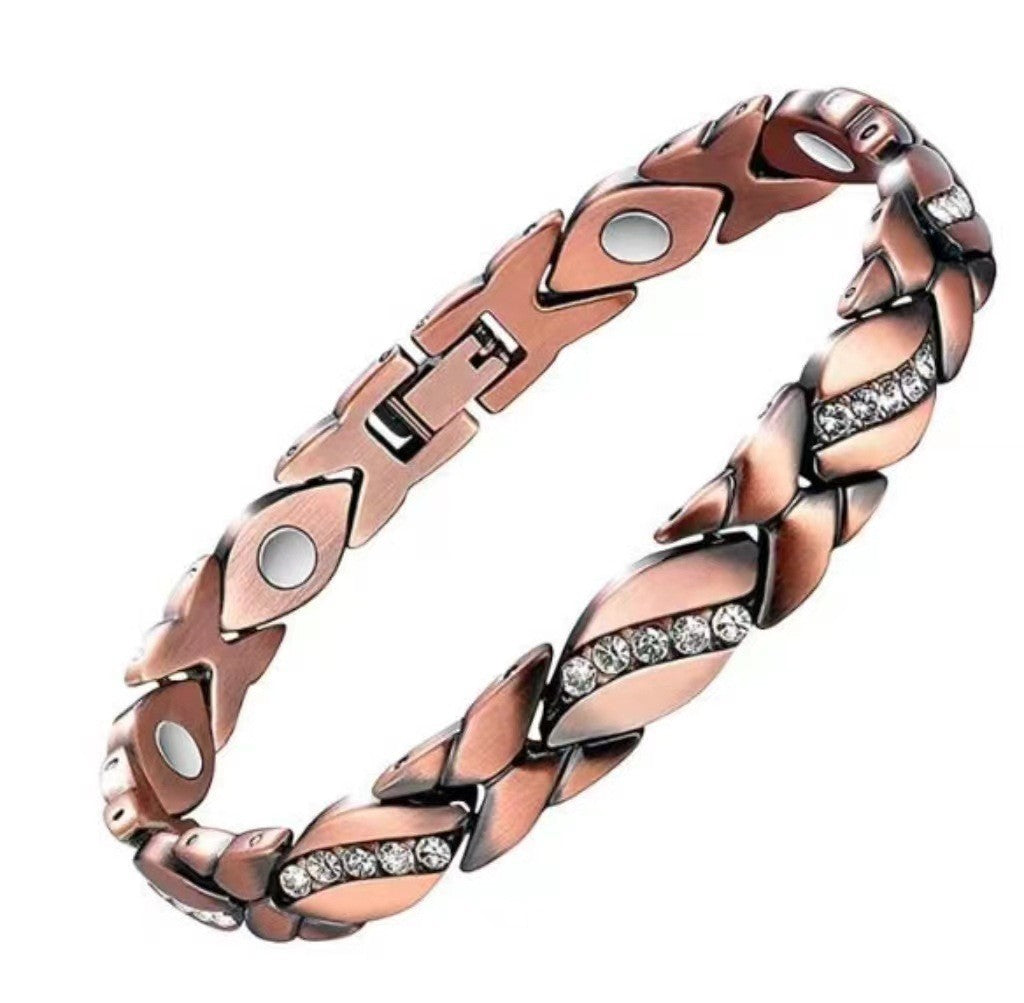 Carved Retro Three Rows Full Magnet Bracelet