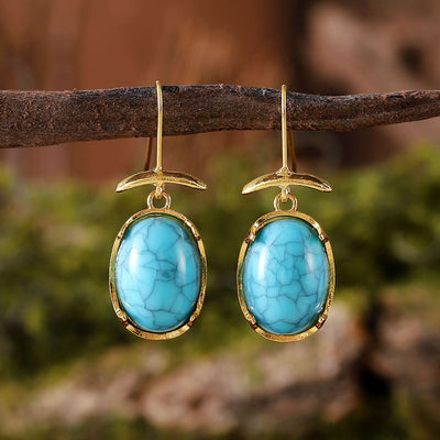 Vintage Gemstone Pendant Earrings For Women