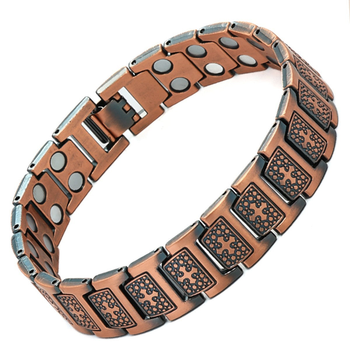 Carved Retro Three Rows Full Magnet Bracelet