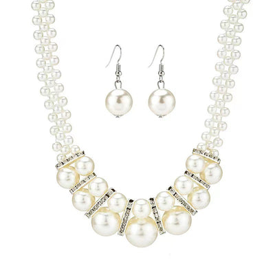 Necklace And Earrings Suite Women's Short All-match Elegant Decorative Collarbone Chain Accessories