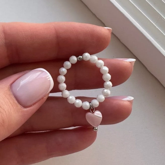 Korean Style Niche Heart Shell Index Finger Ring Versatile Design Bracelet Ring Female Ins Fashion Stacked Ring
