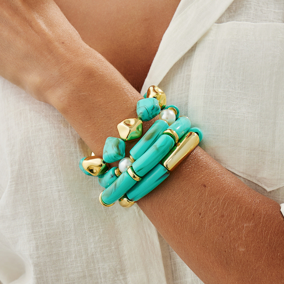 Resin Simple All-match Elbow Stitching Bracelet