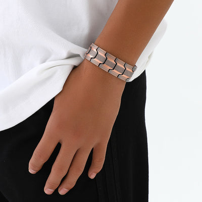 Carved Retro Three Rows Full Magnet Bracelet