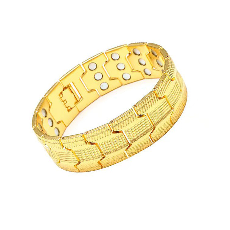 Carved Retro Three Rows Full Magnet Bracelet
