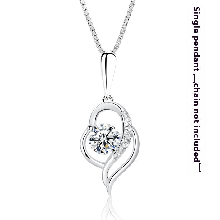 Fashion Korean-style Heart-shaped Navy Blue Love Pendant