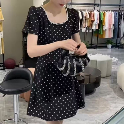 Fashionable Stylish High-end Temperament Polka Dot Princess Style Dress For Women