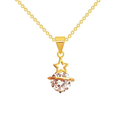 Simple Graceful Korean Style Pentagram Zircon Pendant Fashion Personalized Necklace
