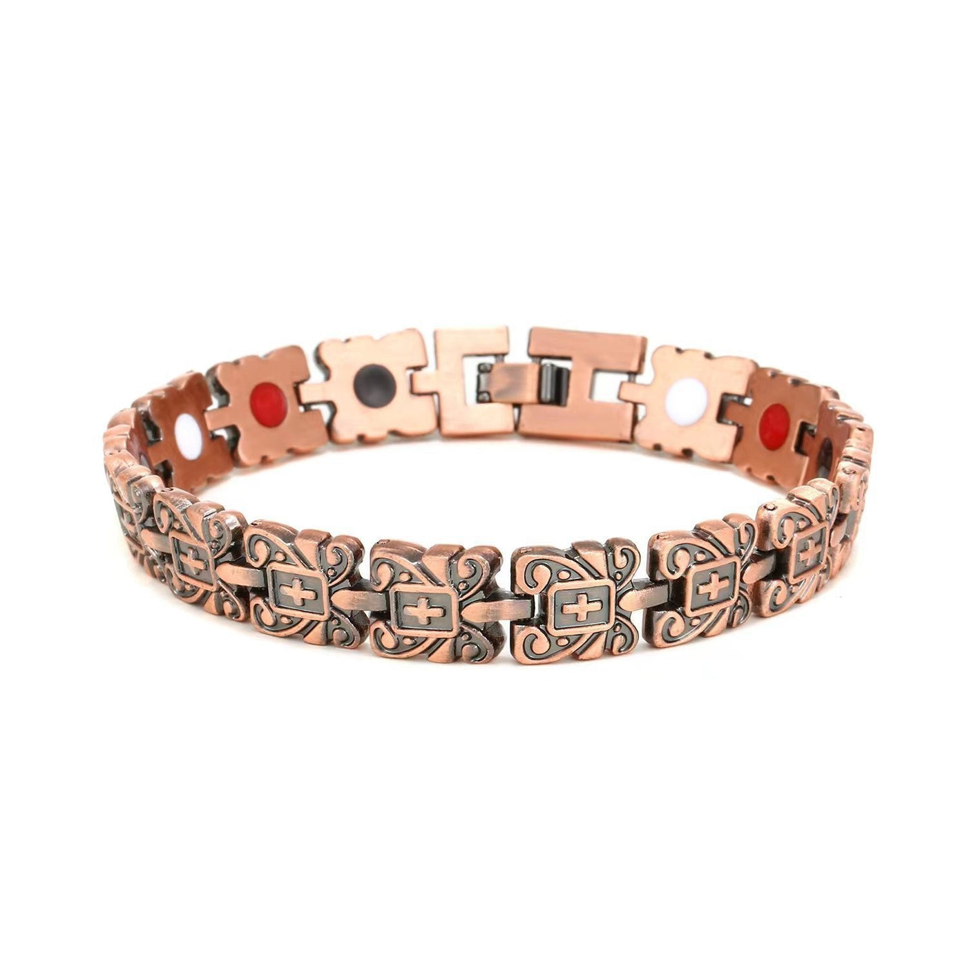 Carved Retro Three Rows Full Magnet Bracelet