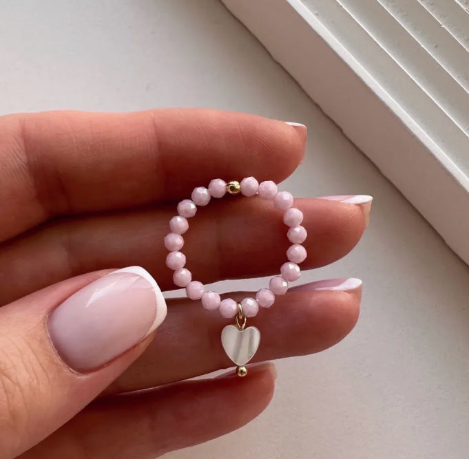 Korean Style Niche Heart Shell Index Finger Ring Versatile Design Bracelet Ring Female Ins Fashion Stacked Ring