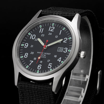 Watches Fabric Band Military Calendar Army Clock