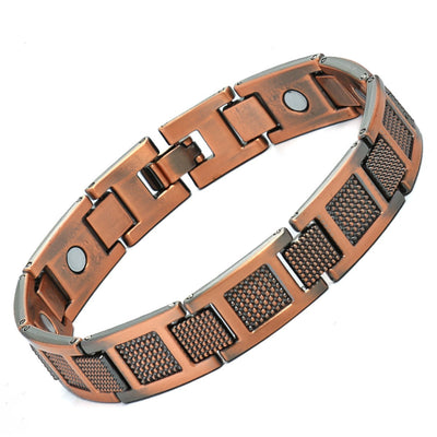 Carved Retro Three Rows Full Magnet Bracelet