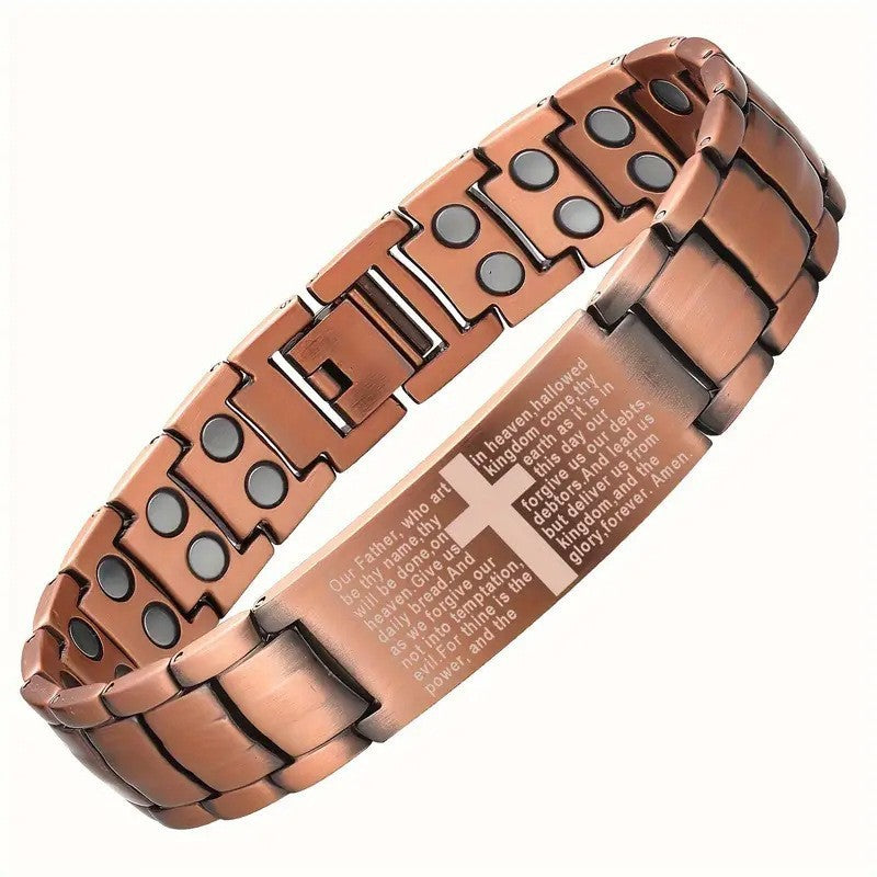 Carved Retro Three Rows Full Magnet Bracelet