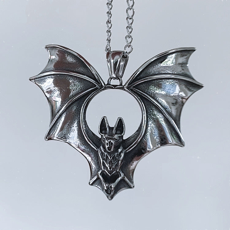 Vintage Gothic Style Big Bat Necklace