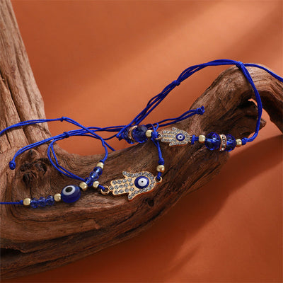 Diamond Hand Woven Hand Rope Adjustable Combination Bracelet