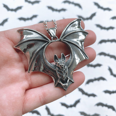 Vintage Gothic Style Big Bat Necklace