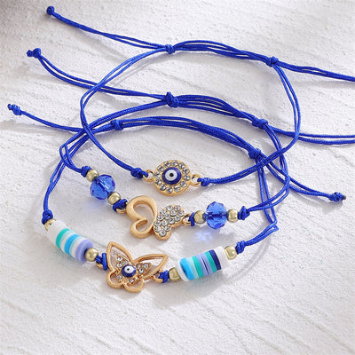 Diamond Hand Woven Hand Rope Adjustable Combination Bracelet