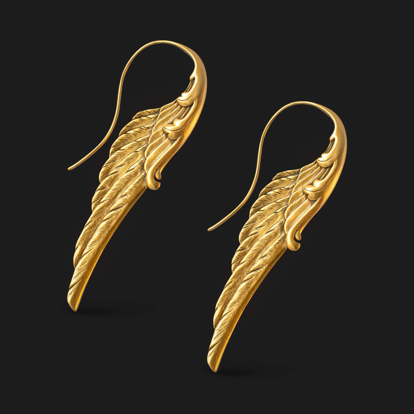Fashion Exaggerated Angel Wings Pendant Earrings