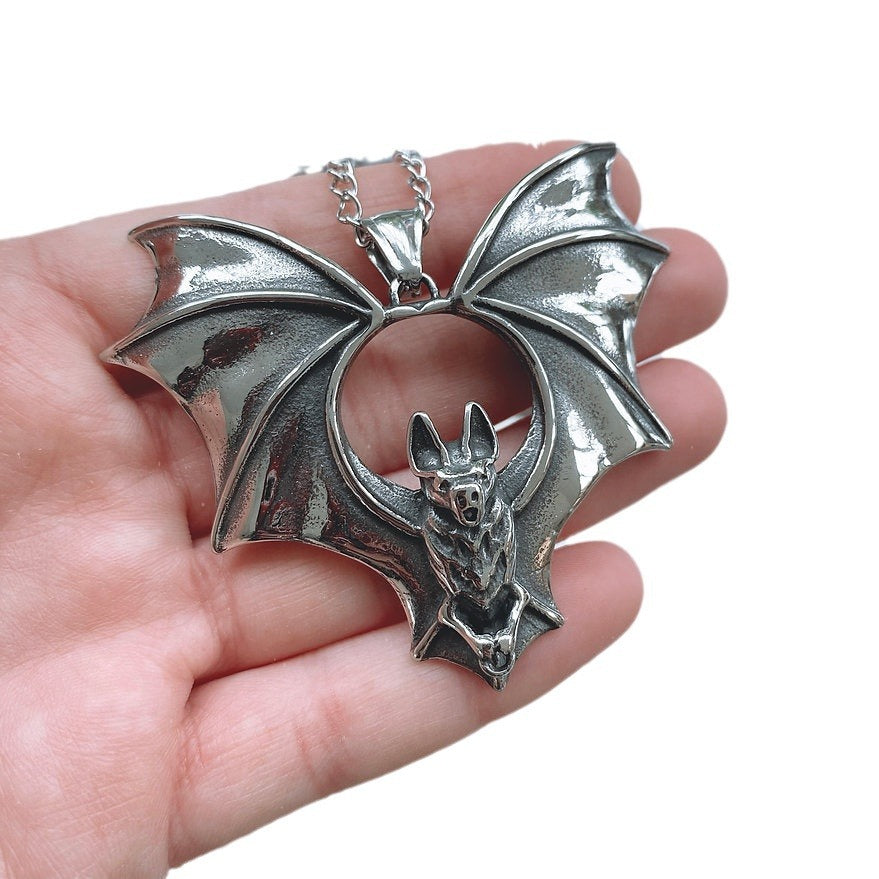 Vintage Gothic Style Big Bat Necklace