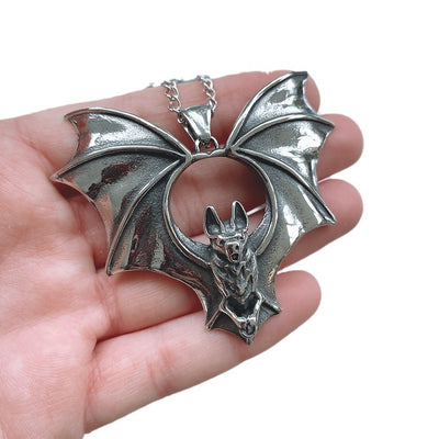 Vintage Gothic Style Big Bat Necklace