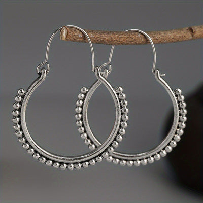 European And American Retro Personalized Beading Design Circle Creative Fashion Earrings