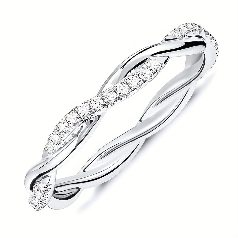 Female Silver Cross Fashion Ring Ornament