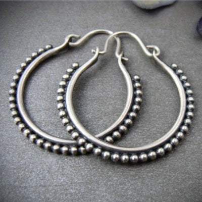 European And American Retro Personalized Beading Design Circle Creative Fashion Earrings