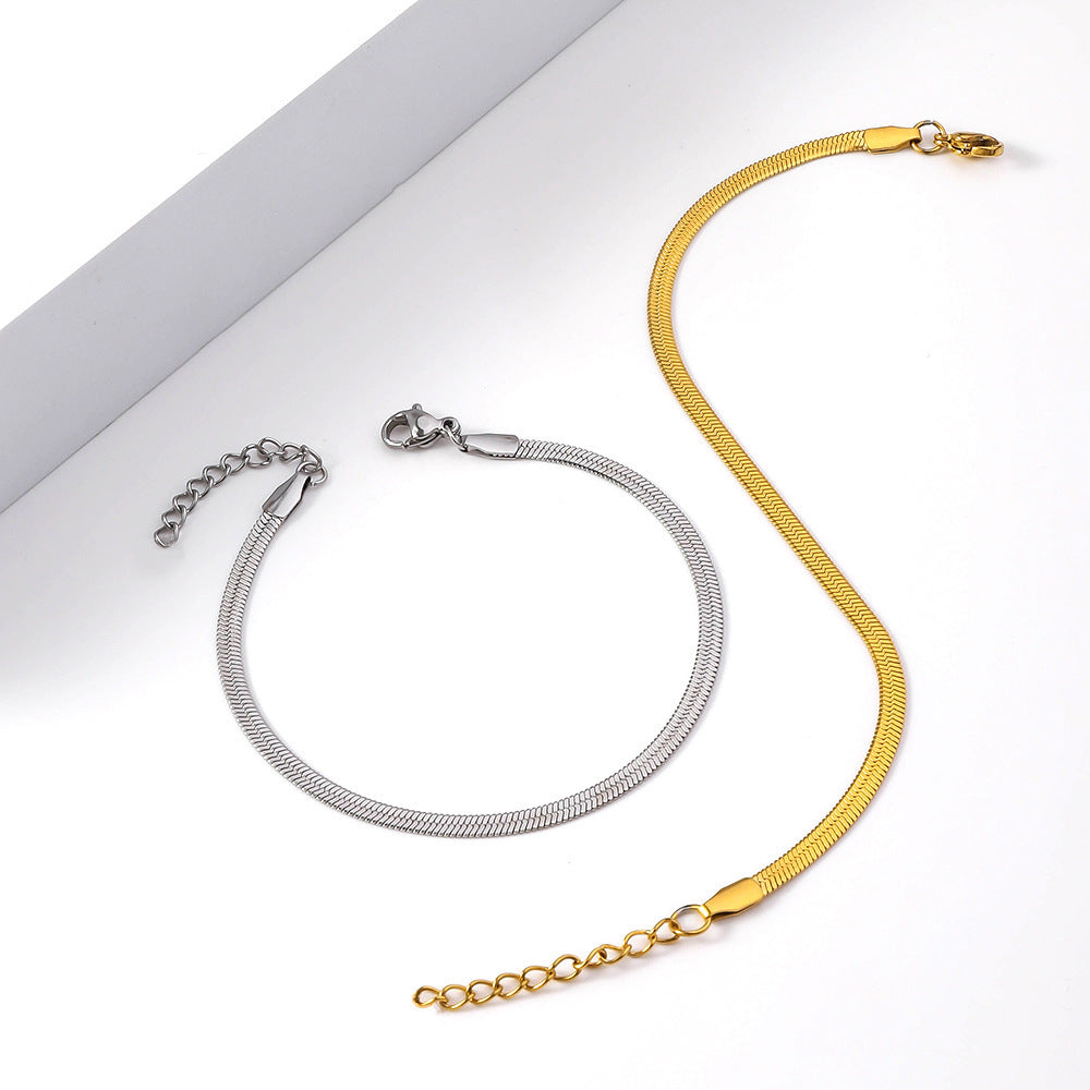 Women's Stainless Steel Simple Blade Bracelet
