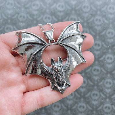 Vintage Gothic Style Big Bat Necklace