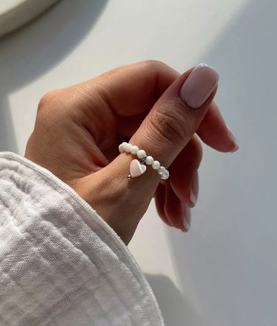 Korean Style Niche Heart Shell Index Finger Ring Versatile Design Bracelet Ring Female Ins Fashion Stacked Ring