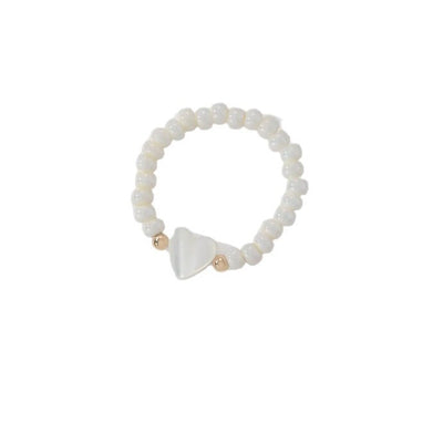 Shell Bead Love Heart-shaped Ring