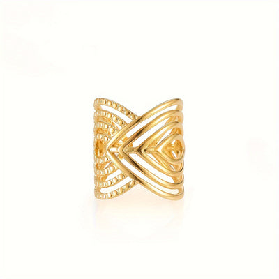 Fashion European And American Style Geometric Ring Female Stainless Steel Ins Cold Wind