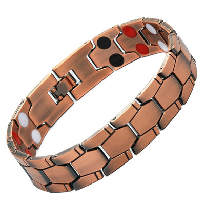 Carved Retro Three Rows Full Magnet Bracelet