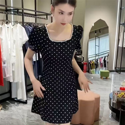 Fashionable Stylish High-end Temperament Polka Dot Princess Style Dress For Women