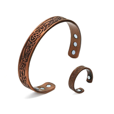 Carved Retro Three Rows Full Magnet Bracelet