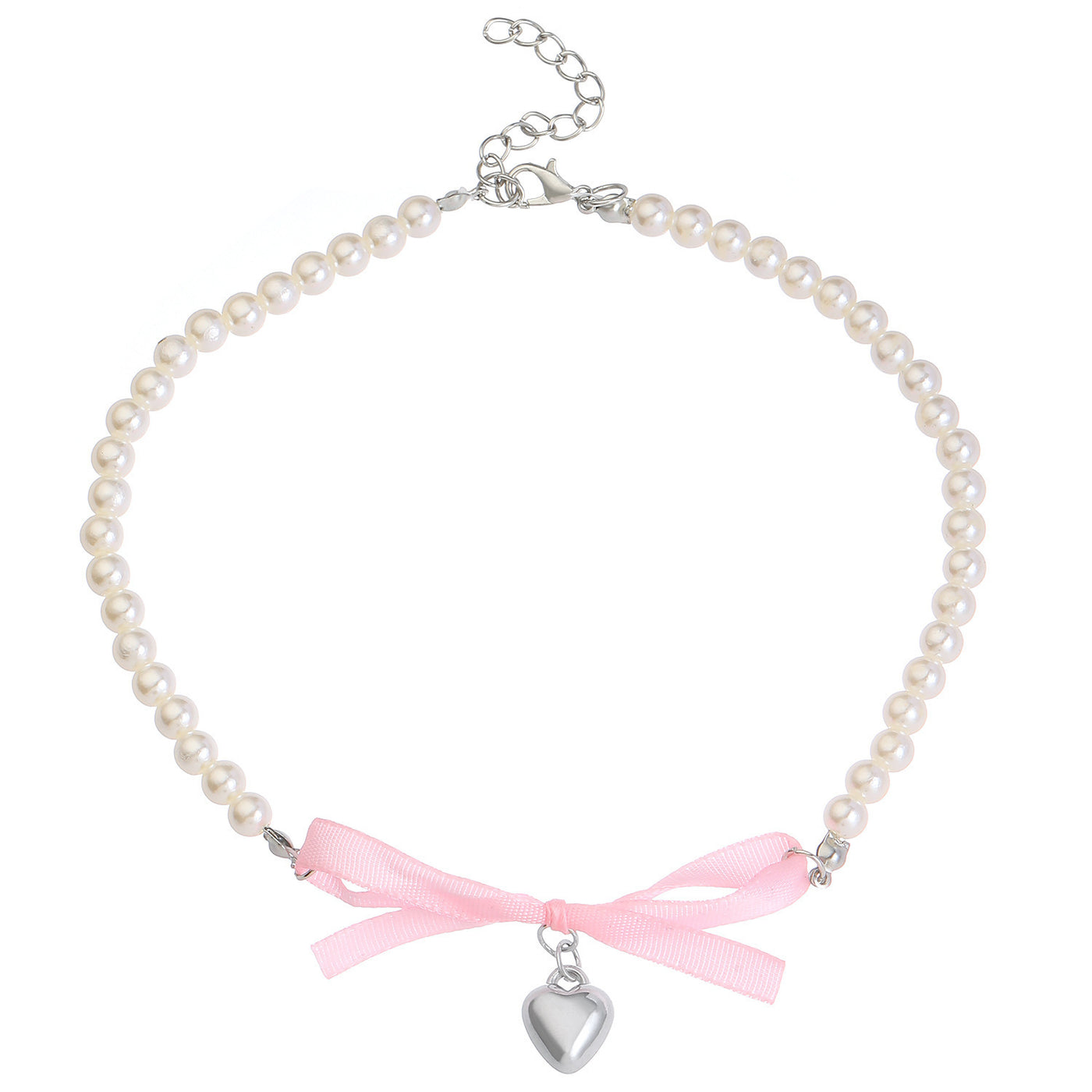 Love Heart Bow Tie Clavicle Chain Necklace