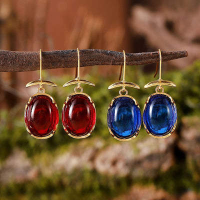 Vintage Gemstone Pendant Earrings For Women