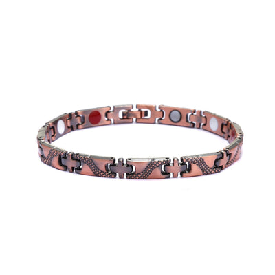 Carved Retro Three Rows Full Magnet Bracelet