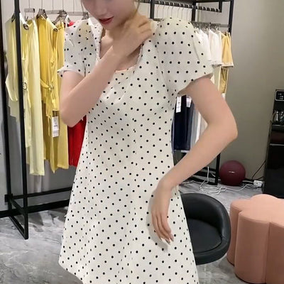 Fashionable Stylish High-end Temperament Polka Dot Princess Style Dress For Women