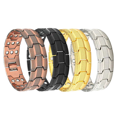 Carved Retro Three Rows Full Magnet Bracelet