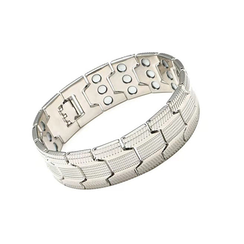 Carved Retro Three Rows Full Magnet Bracelet
