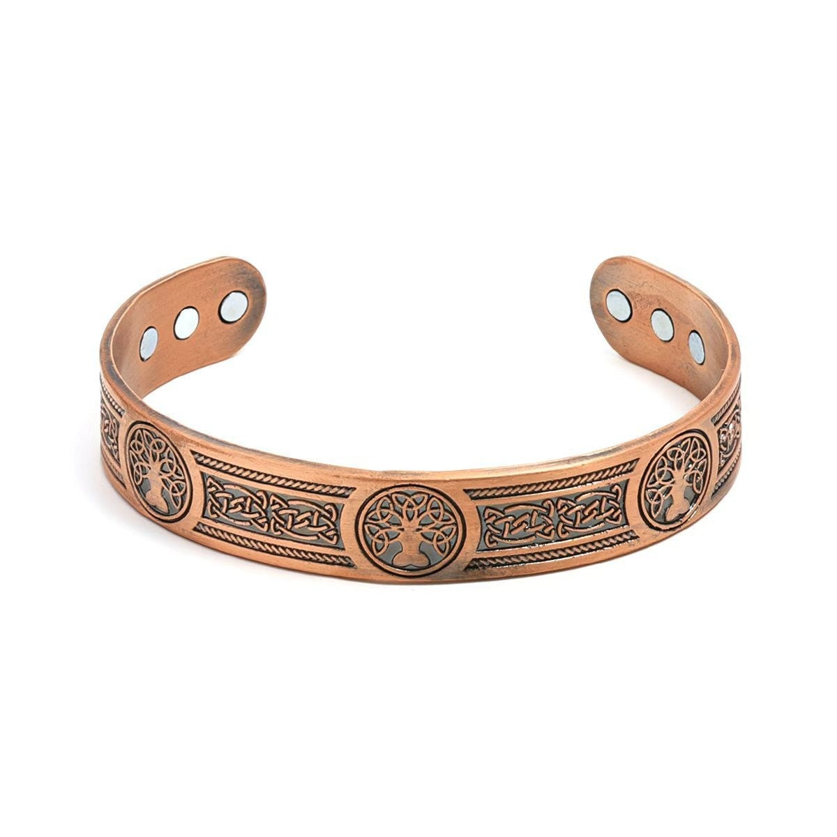 Carved Retro Three Rows Full Magnet Bracelet