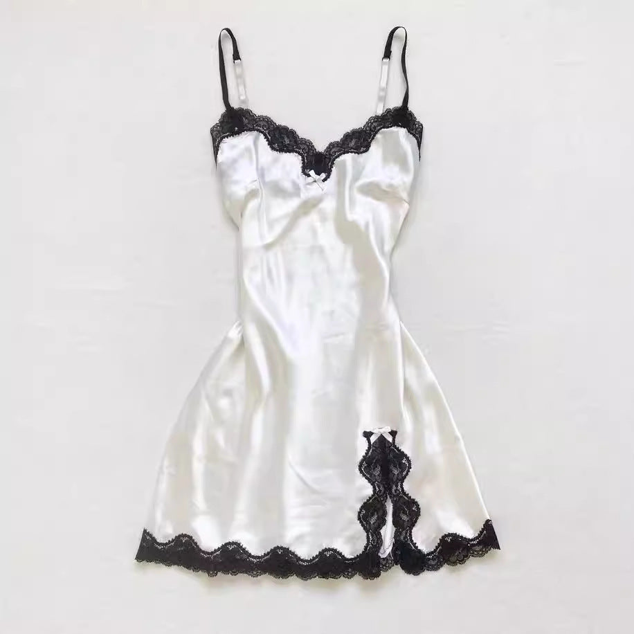 Ribbon Bow Lace Vintage Casual Sexy Fashion Strap Dress