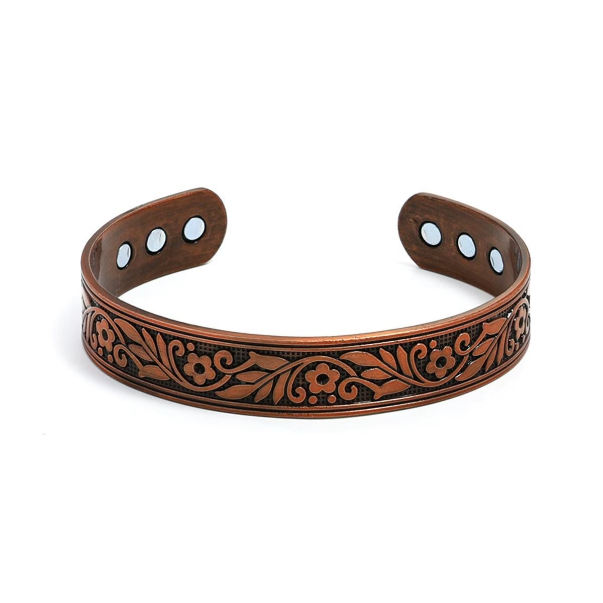 Carved Retro Three Rows Full Magnet Bracelet